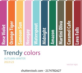 Trendy colours set, vector illustration 