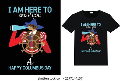 Trendy Columbus Day Typography and Graphic T shirt Design