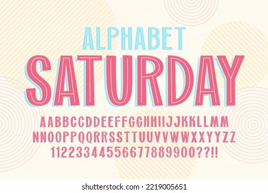 Trendy comical retro alphabet design, playful characters. Vector illustration, decorative typeset. 