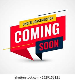trendy coming soon promo template for under construction vector
