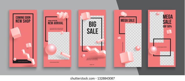 Trendy Commercial editable  Stories template Design for sale social media