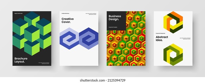 Representación de la imagen de diseño de vector A4 de identidad de la empresa de moda. Asombroso paquete de plantillas de postcard de azulejos geométricos.