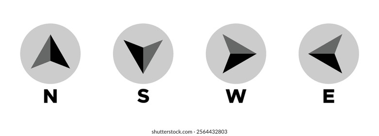 Trendy compass vector icons collection