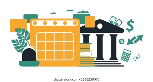 Composición de moda sobre el tema del pago de impuestos.
