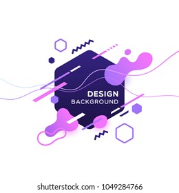 Trendy concept abstract geometric design, memphis background. Applicable for placards, brochures, posters, covers and banners. Vector illustration.