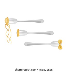 Trendy concept for pasta label, restaurant menu, cafe, fast food, pizzeria. Template of italian spaghetti. Place for your text. Vector illustration eps 10
