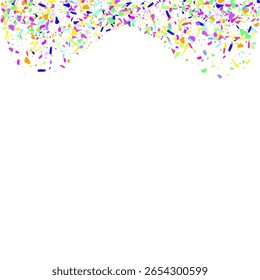 Trendy Confetti Happy Vector White Background. Cheerful Independence Dot Pattern. Saturated Grain Invitation Illustration. Intense Fraction Carnival Invitation.
