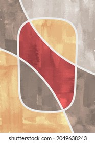 trendy contemporary abstract art, creative minimalist hand painted composition for wall decoration, postcard, brochure cover design. EPS10 vector.