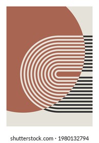 Trendy contemporary abstract creative geometric minimalist artistic composition. Minimal creative style. Vintage vector design for wall decoration, decor, print, cover, poster, card, wallpaper
