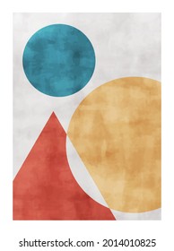 
Trendy contemporary abstract creative geometric minimalist artistic watercolor composition. Vector design for wall decoration, decor, print, poster, wallpaper, postcard, brochure cover.