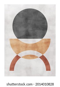 
Trendy contemporary abstract creative geometric minimalist artistic watercolor composition. Vector design for wall decoration, decor, print, poster, wallpaper, postcard, brochure cover.