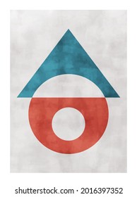
Trendy contemporary abstract creative geometric minimalist artistic watercolor composition. Vector design for wall decoration, decor, print, poster, wallpaper, postcard, brochure cover.