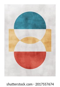 
Trendy contemporary abstract creative geometric minimalist artistic watercolor composition. Vector design for wall decoration, decor, print, poster, wallpaper, postcard, brochure cover.