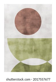 
Trendy contemporary abstract creative geometric minimalist artistic watercolor composition. Vector design for wall decoration, decor, print, poster, wallpaper, postcard, brochure cover.