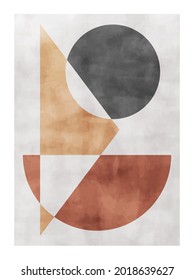 
Trendy contemporary abstract creative geometric minimalist artistic watercolor composition. Vector design for wall decoration, decor, print, poster, wallpaper, postcard, brochure cover.