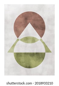 
Trendy contemporary abstract creative geometric minimalist artistic watercolor composition. Vector design for wall decoration, decor, print, poster, wallpaper, postcard, brochure cover.