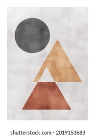 
Trendy contemporary abstract creative geometric minimalist artistic watercolor composition. Vector design for wall decoration, decor, print, poster, wallpaper, postcard, brochure cover.
