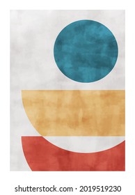 
Trendy contemporary abstract creative geometric minimalist artistic watercolor composition. Vector design for wall decoration, decor, print, poster, wallpaper, postcard, brochure cover.