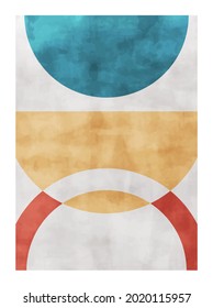 
Trendy contemporary abstract creative geometric minimalist artistic watercolor composition. Vector design for wall decoration, decor, print, poster, wallpaper, postcard, brochure cover.