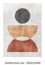 
Trendy contemporary abstract creative geometric minimalist artistic watercolor composition. Vector design for wall decoration, decor, print, poster, wallpaper, postcard, brochure cover.