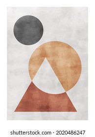 
Trendy contemporary abstract creative geometric minimalist artistic watercolor composition. Vector design for wall decoration, decor, print, poster, wallpaper, postcard, brochure cover.