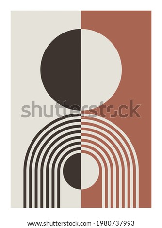 Trendy contemporary abstract creative geometric minimalist artistic composition. Minimal creative style. Vintage vector design for wall decoration, decor, print, cover, poster, card, wallpaper
