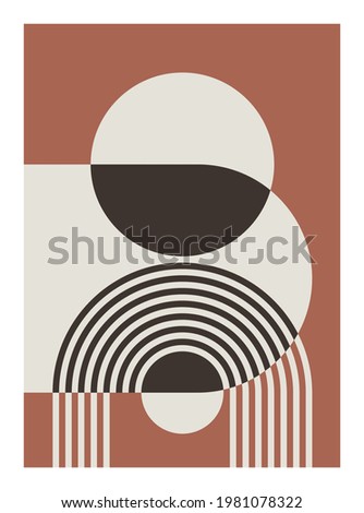 Trendy contemporary abstract creative geometric minimalist artistic composition. Minimal creative style. Vintage vector design for wall decoration, decor, print, cover, poster, card, wallpaper
