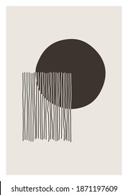 Trendy contemporary abstract creative minimalist hand painted composition for wall decoration, postcard or brochure cover design in vintage style art.  
EPS10 vector.