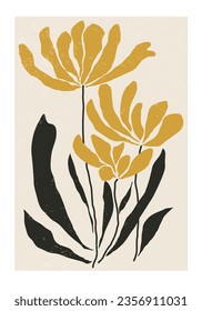 Trendy contemporary collage botanical minimalist wall art poster