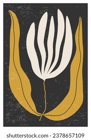 Trendy contemporary collage botanical minimalist wall art poster