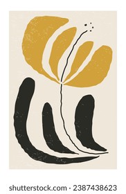 Trendy contemporary collage botanical minimalist wall art poster