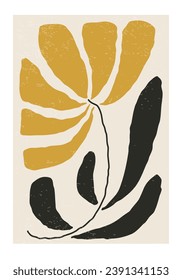 Trendy contemporary collage botanical minimalist wall art poster