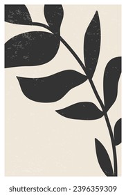 Trendy contemporary collage botanical minimalist wall art poster