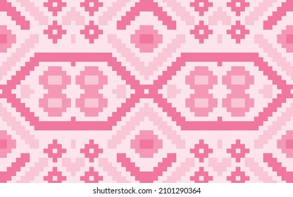 Trendy, contemporary ethnic seamless pattern, Tribal pixel , embroidery cross, squares, diamonds, chevrons, stylized snake skin