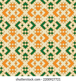 Trendy, contemporary ethnic seamless pattern, embroidery cross, squares, diamonds, chevrons.