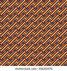 Trendy, contemporary ethnic seamless pattern, embroidery cross, squares, diamonds, chevrons, stylized snake skin