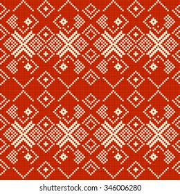 Trendy, contemporary ethnic seamless pattern, embroidery cross, squares, diamonds, chevrons. Ethnic scarf, carpet, clothes.