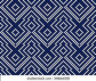 Trendy, contemporary ethnic seamless pattern, embroidery cross, squares, diamonds, chevrons.
