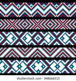 Trendy, contemporary ethnic seamless pattern, embroidery cross, ikat, squares, diamonds, stripe. Tribal,ethnic pattern,background with geometric elements.