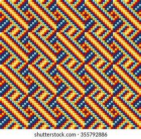 Trendy, contemporary ethnic seamless pattern, embroidery cross, squares, diamonds, chevrons.
