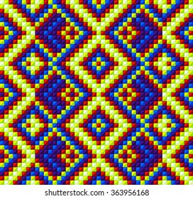 Trendy, contemporary ethnic seamless pattern, embroidery cross, squares, diamonds, chevrons, stylized snake skin