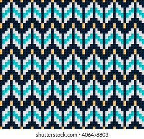Trendy, contemporary ethnic seamless pattern, embroidery cross, squares, diamonds, chevrons.