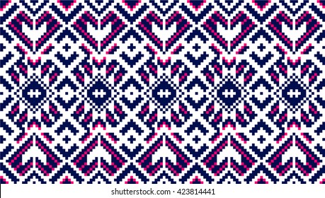 Trendy, contemporary ethnic seamless pattern, embroidery cross, squares, diamonds, chevrons, stylized snake skin