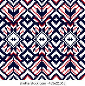 Trendy, contemporary ethnic seamless pattern, embroidery cross, squares, diamonds, chevrons, stylized snake skin