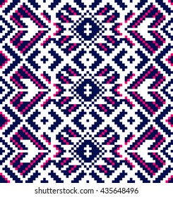 Trendy, contemporary ethnic seamless pattern, embroidery cross, squares, diamonds, chevrons, stylized snake skin