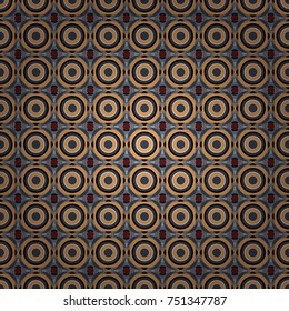 Trendy contemporary graphics. Repeating geometric blue, gray and orange tiles. Modern stylish texture. Vector seamless pattern.