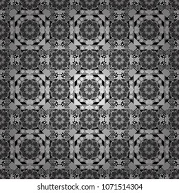 Trendy contemporary graphics. Vector seamless pattern. Repeating geometric gray, black and white tiles. Modern stylish texture.