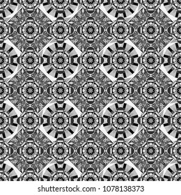 Trendy contemporary graphics. Vector seamless pattern. Repeating geometric black, white and gray tiles. Modern stylish texture.