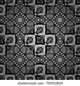 Trendy contemporary graphics. Vector seamless pattern. Modern stylish texture. Repeating geometric white and black tiles.