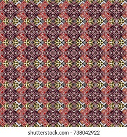 Trendy contemporary graphics. Vector seamless pattern. Repeating geometric white, black and brown tiles. Modern stylish texture.